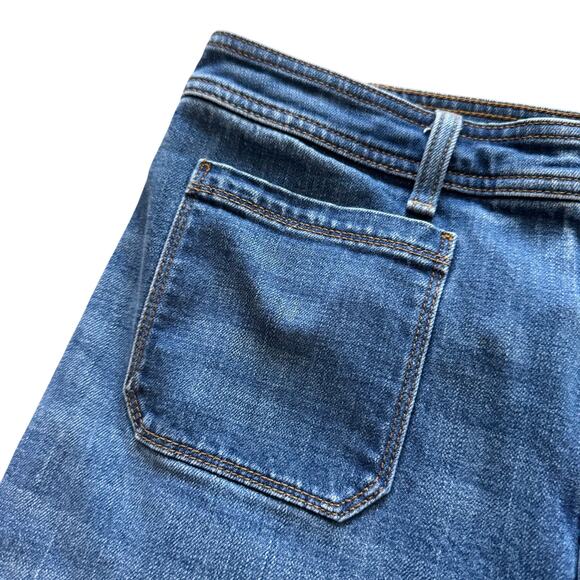 Talbots Jeans Womens Sz 12 Blue Flawless High Waist Rise Wide Crop Boho - Picture 4 of 15